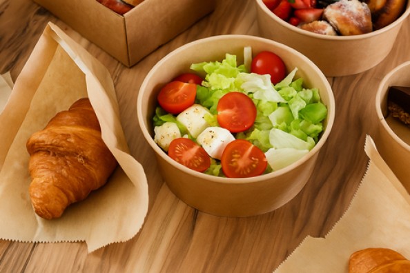 packaging papier alimentaire plat à emporter